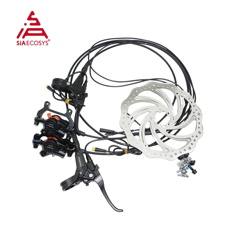 

Electric bicycle aluminum hydraulic disc brake system assembly