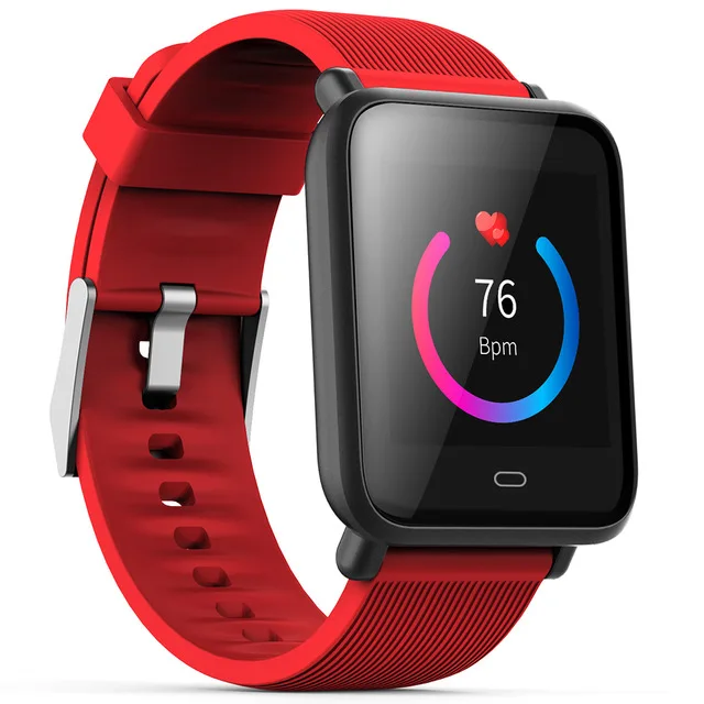 Мужские и женские Смарт-часы водонепроницаемые спортивные с монитором сердечного ритма функции кровяного давления Смарт-часы браслет для Android/IOS - Цвет: red