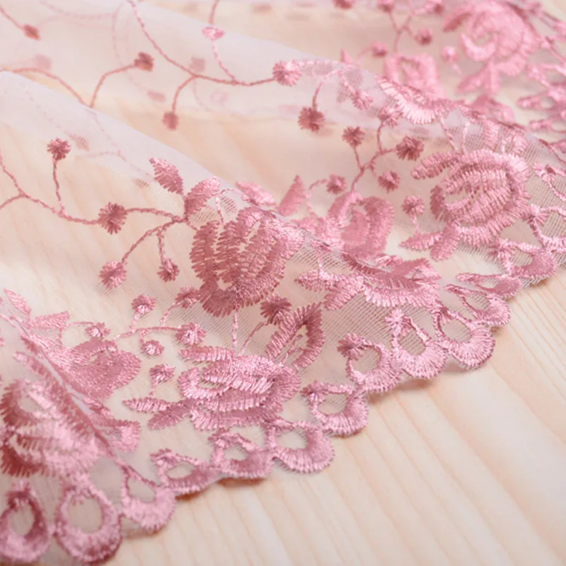 Mesh Gauze Pink Embroidery Exquisite Lace DIY Ladies Wedding Children s Clothing Fabric Cradle Home Textile Sofa Trim lace fabric,chiffon lace fabric,lace garment accessories,lace sewing supplies,lace sewing accessories,lace accessories,lace decoration,clothing accessories