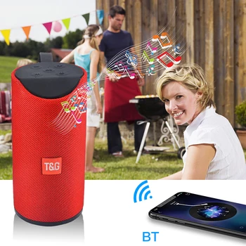 

Portable Cloth Bluetooth Speakers Waterproof Stereo Column Outdoor Wireless Loudspeakers With FM Radio Subwoofer
