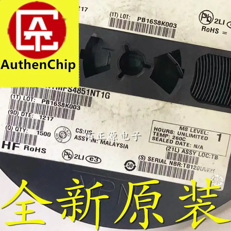 

10 шт., 100% оригинальные новые фотообои NTMFS4851NT1G, Шелковый экран 4851N, патч QFN8 N-channel MOS в наличии