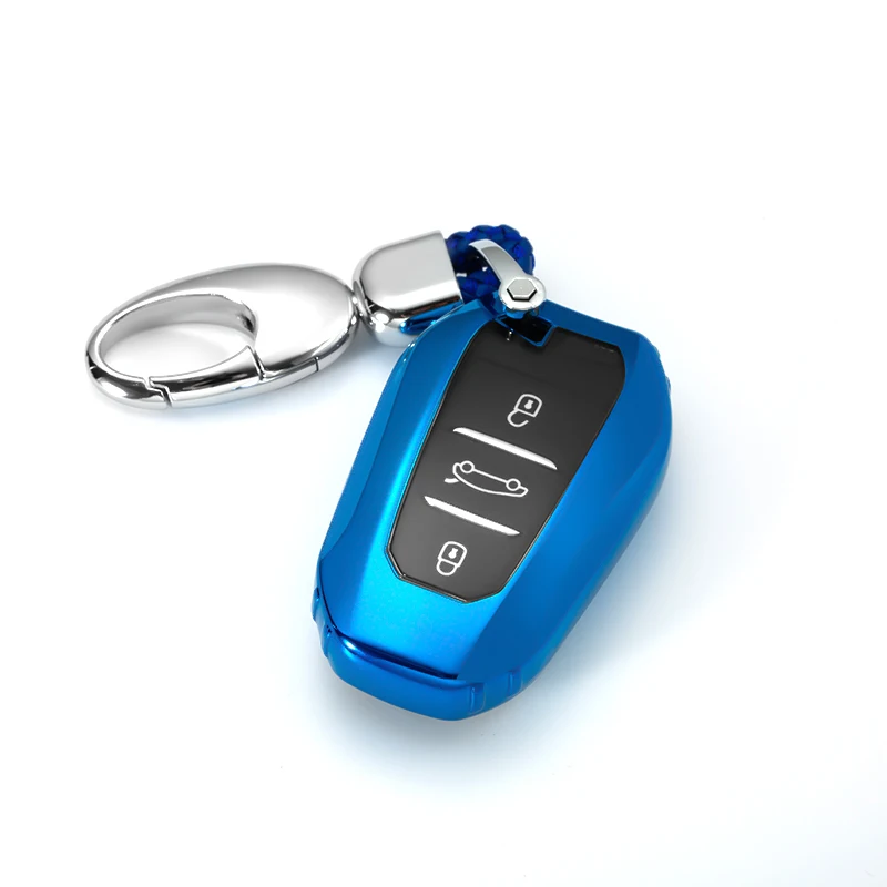 

Soft TPU Car key case Smart Remote Key cover shell fit for Citroen 3008 4008 5008 Citroen C4 C4L C6 C3-XR Accessories Keychain