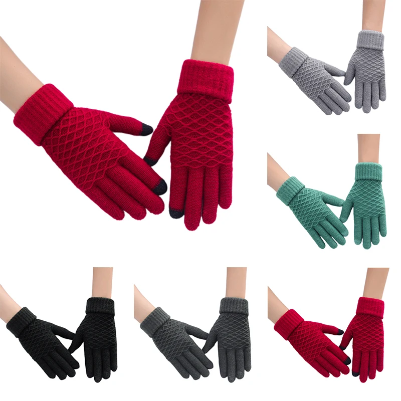 Magic Touch Screen Sensory Knit Gloves For Women Gloves Girl Female Stretch Knit Gloves Mittens Winter Warm Accessories