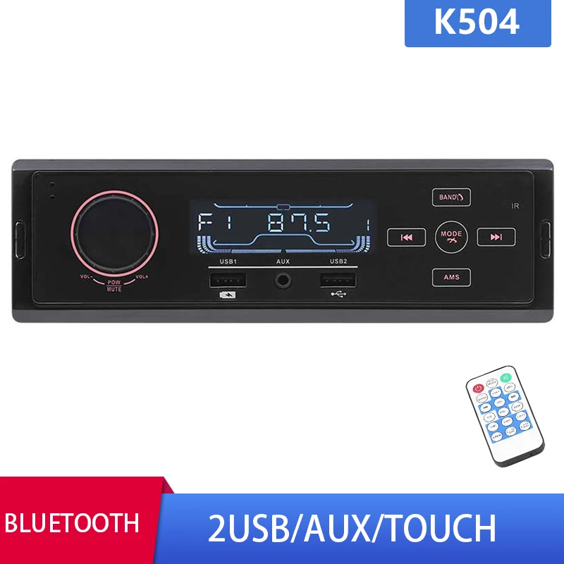 

Car Audio 1Din Bluetooth Handsfree USB/Phone Charging MP3 Player Support AUX/SD/FM Remote Control Red Light Auto Raido Stereo