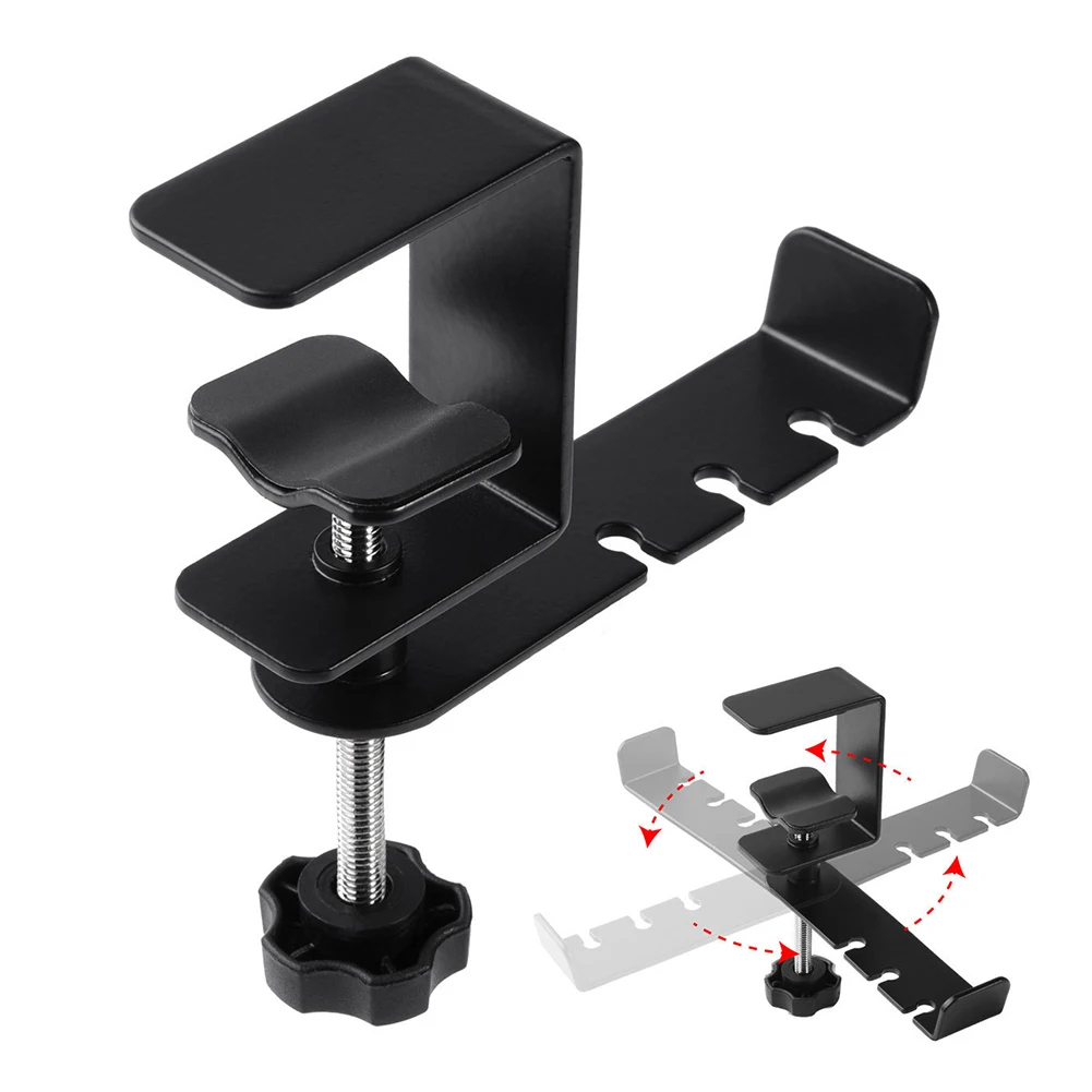 New Hot Suspension Headphone Stand Desk Hanger Metal Holder 360 Rotating Arm Hook Clamp NV99
