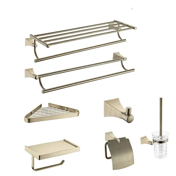 

brushed gold bathroom accessories set towel rack