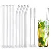 High Borosilicate Glass Straws Eco Friendly Reusable Drinking Straw for Smoothies Cocktails Bar Accessories Straws with Brushes ► Photo 1/6