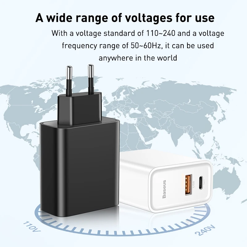 Baseus двойное USB быстрое зарядное устройство 30 Вт поддержка быстрой зарядки 4 0 3 для