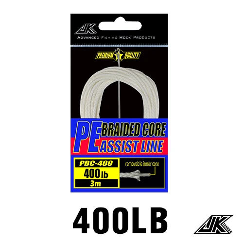 JK Braided Core PE Assist Line 100 200 250 300 400 LB Japanese Imports PE Line For Assist Hook Sea Braided Fishing Line Leader 400LB-3M