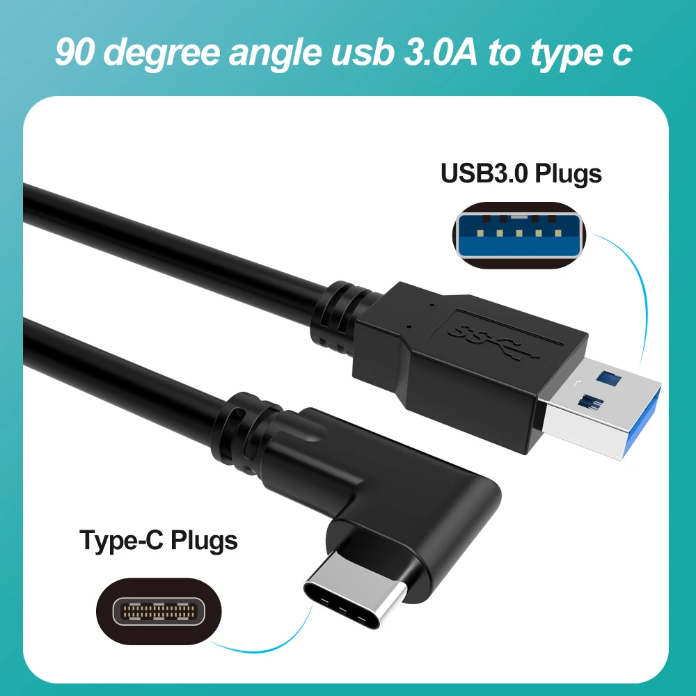 Гарнитура 3D VR 3 м 10 футов usb 3.2 Gen1 для Oculus Quest кабель связи прямой угол скорость type c 5