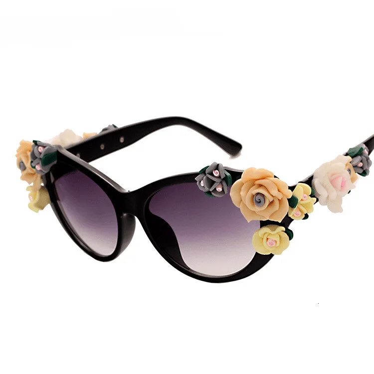 Трехмерные розы барокко Солнцезащитные очки женские Lentes Oculos Gafas De Sol Feminino Lunette Soleil цветы солнцезащитные очки Mujer
