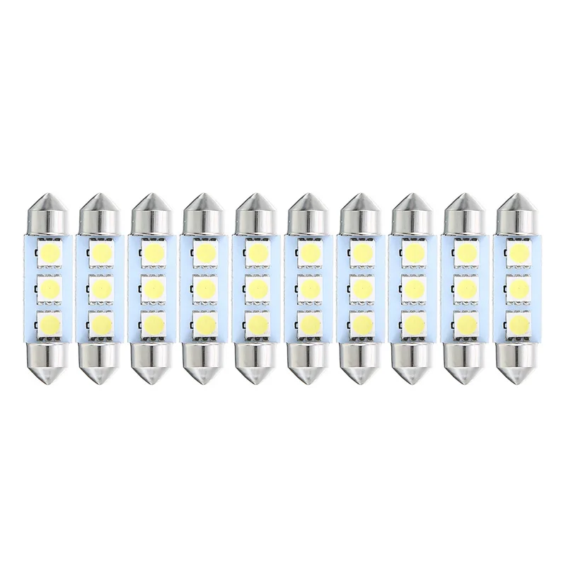 10 шт./компл. белый 38 мм гирлянда Осветительная лампа 5050 3 SMD СВЕТОДИОДНЫЙ салона
