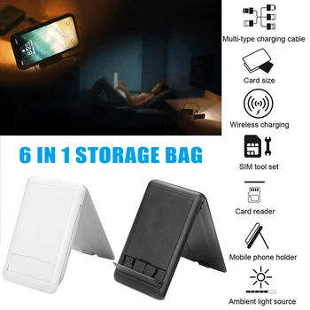 

6-in-1 Multifunctional Cable Essentials Data Cable Storage Container Holder DJA99