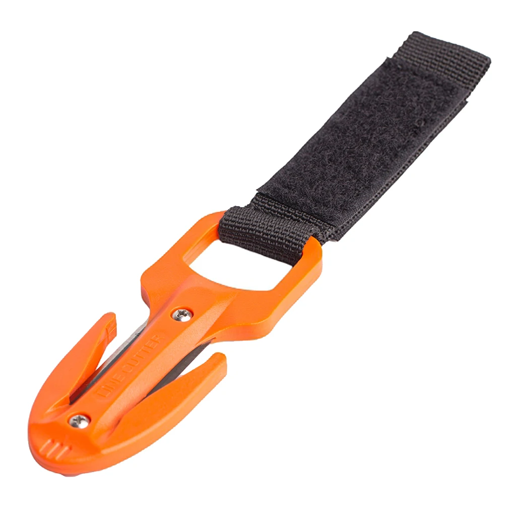  Diving Line Cutter Knife with Sheath & Dive Finger Spool Reel Clip Finger Spool Reel Cord Double Ended Hook Clip