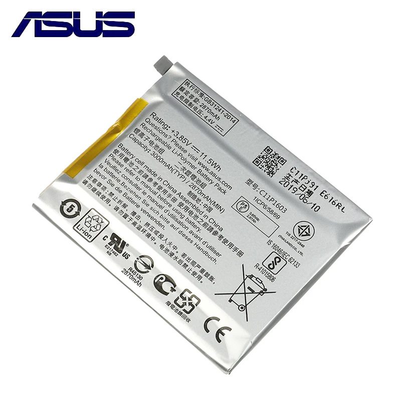 ASUS C11P1603 Оригинальная батарея для ASUS Zenfone 3 Zenfone3 ZS550 M630 Deluxe 5,7 дюймов Z016D ZS570KL 2870 мАч высокой емкости
