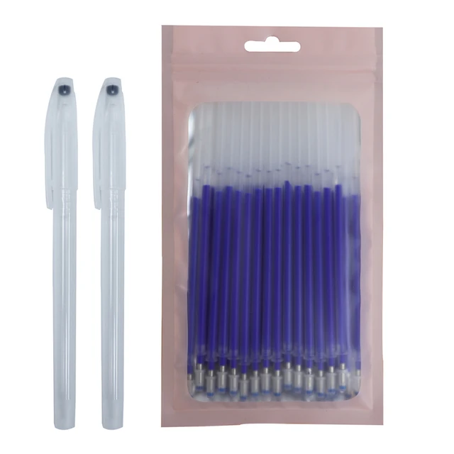 42Pcs/set High Temperature Disappearing Fabric Marker Refills Pen Case Heat Erase Refill Dressmaking Fabric PU Leather Sewing 42Pcs Blue set