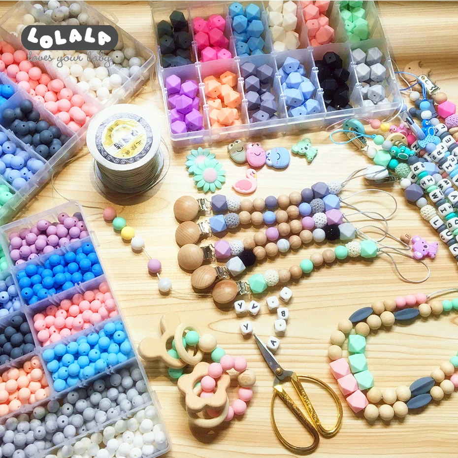12mm 30pc Silicone Beads Food Grade Silicone Baby Teething Products Chews Pacifier Chain Clips Beads Baby Teethers