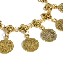 Стиль крутые кисточки браслеты с подвесками в форме монет ножной браслет-стиль Ретро стиль ручной ювелирные изделия jiao shi pin