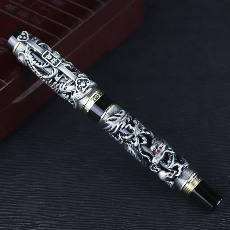 Jinhao рельефный дракон удобный серебристый пистолет серого цвета Классический
