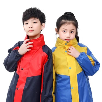 

Waterproof Children Raincoat Set Hooded Blue Impermeable Lightweight Bicycle Raincoats Hiking Travel Children Raincoats MM60YY