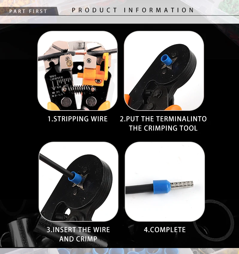 Description Picture 6 of itemBoxed VE Series Cable Wire Connector Electrical Tube Terminals Insulated Terminal Block Cord End Crimping Sleeve terminal suit