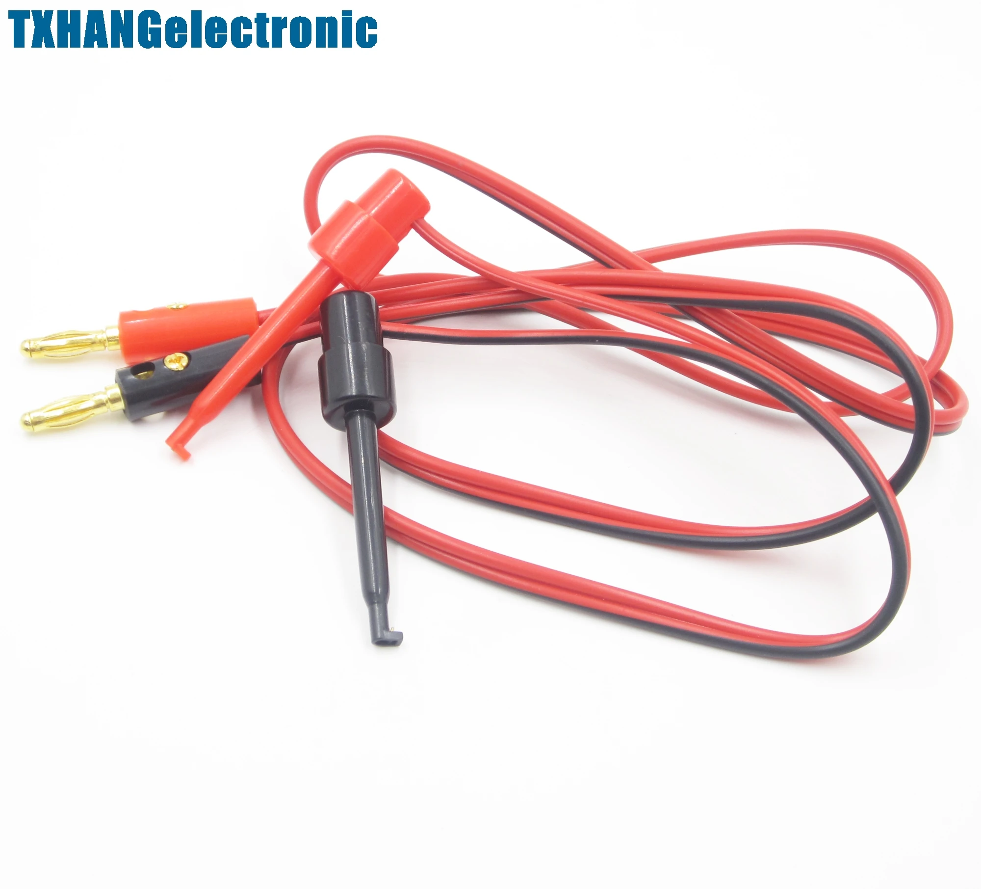 1 Pair Small Test Hook Clip to Banana Plug for Multimeter Test Lead Cable diy electronics