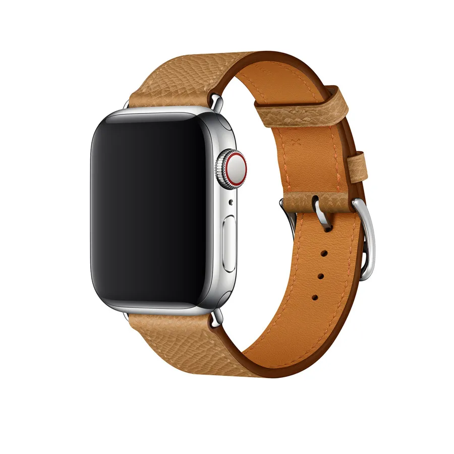 Модный кожаный ремешок для Apple Watch серии 5 4 3 2 1 Ремешки для наручных часов для iwatch 38 40 42 44 мм Сменные аксессуары для ремешка с пряжкой