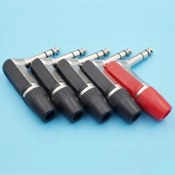 

20pcs 6.5mm Double Stereo Microphone Jack Welding Elbow Plug 6.5mm Audio Microphone For Guitar Connector Plug 3Pole L-Shape Jack