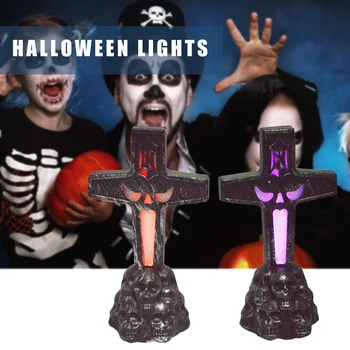 

Halloween Decoration Electronic Flash Skull Jesus Cross Light Bulb Bar KTV Decor Props Flash Skull Jesus Cross Light Bulb