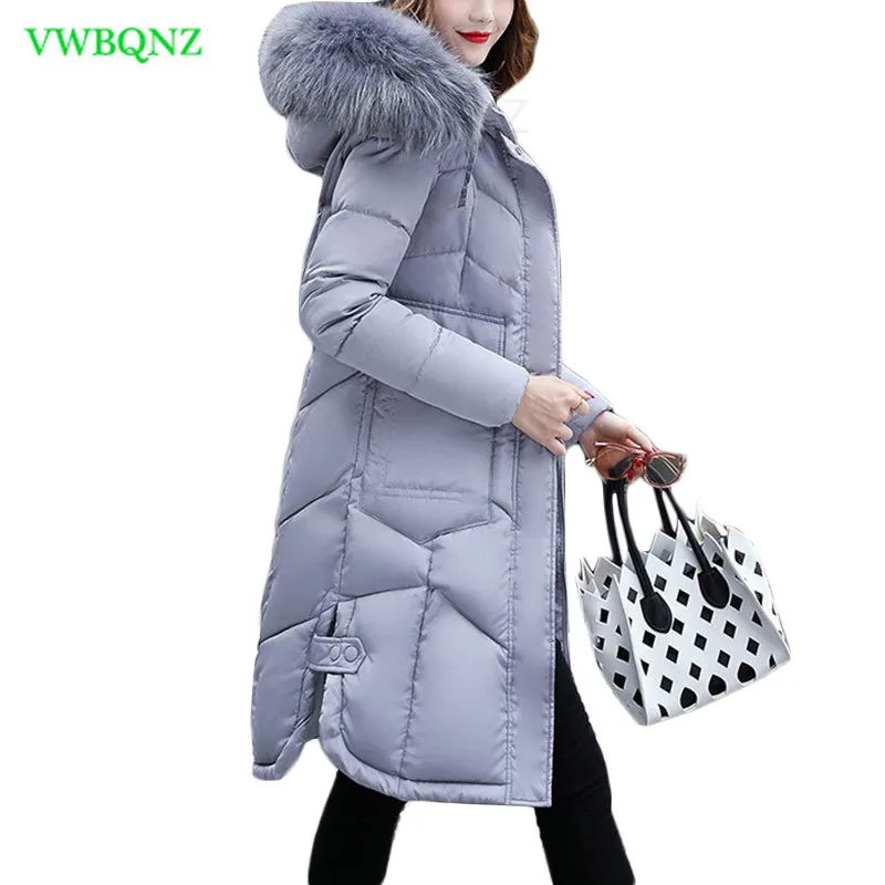 Ceny Nowa kurtka zimowa damska długa puchowa kurtka bawełniana damska Parka duża, futrzana kołnierz bawełniana bluza z kapturem kurtki damskie płaszcze odzież wierzchnia A93
