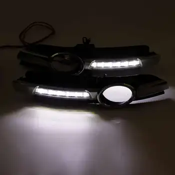 

Hot Car Front Bumper Drl Led For Audi A6 C6 2005 2006 2007 2008 Daytime Running Light White Driving Fog Lamp Headlight Accessio
