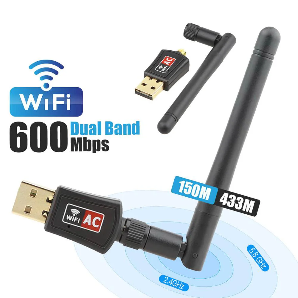 Wi Fi адаптер Hannord AC600M два диапазона 2 4 ГГц беспроводной USB сетевая карта приемник