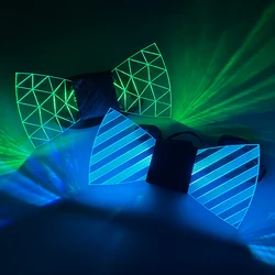 Acrylic LED Novelty Bow Tie LED Laser Flashing Boetie Men Necktie Birthday Gift Rave Tie Wedding Party Decoration DJ Club Porps