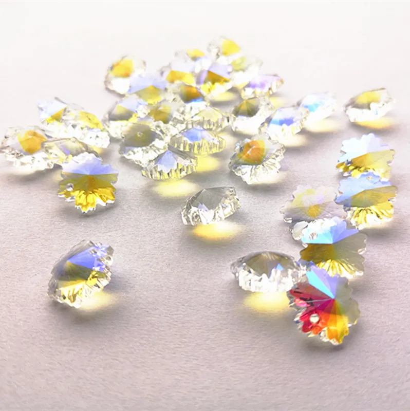 

Top Quality AB Color 300pcs K9 Crystal Snowflake Beads 1 hole For Chandeliers Parts Diy Jewelry Crystal Curtain Accessories