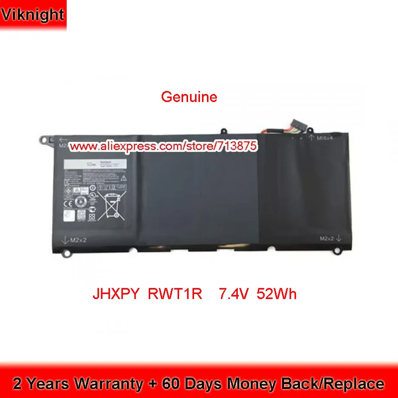 Оригинальный аккумулятор JHXPY RWT1R для ноутбука Dell XPS 13 9350 9343 13-9350-D1508G серии JD25G 7 4 V 52Wh