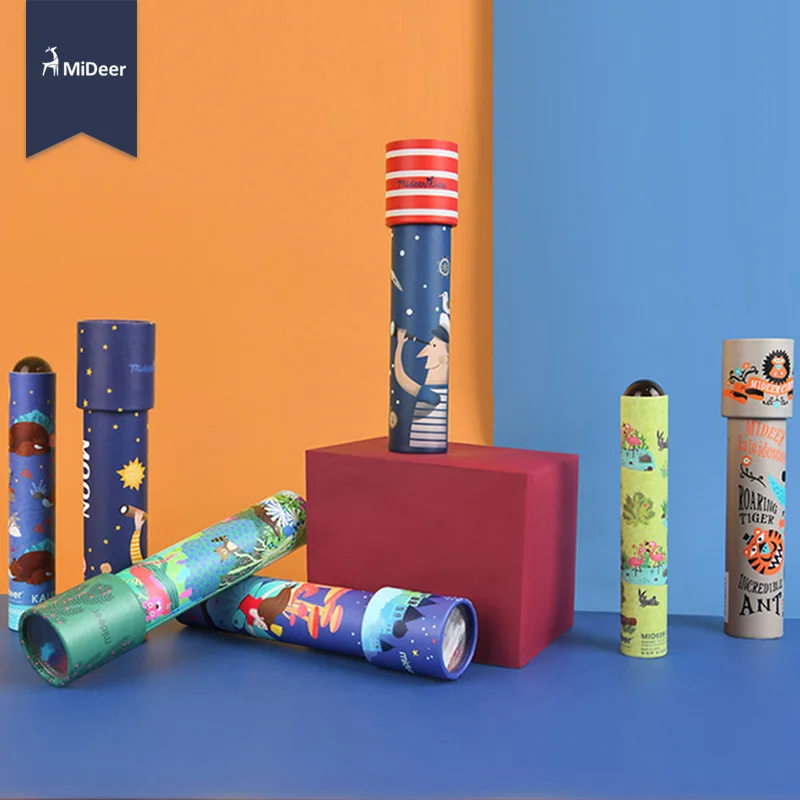 MiDeer Montessori Rotating Colorful Kaleidoscope Toy Lens Imaginative Cartoon Children Magic Classic Educational Toys for kids