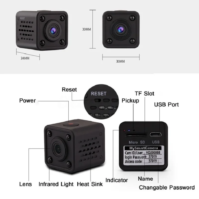 Мини видеорегистратор с Wi Fi HD DV шпионская камера Oculta 1080P беспроводная ИК