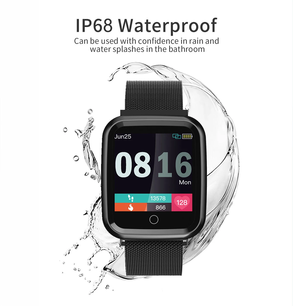 Women Smart Watch IP68 Waterproof smartwatch Heart rate monitor Sport Fitness watch Wearable Devices for ios Android gift strap