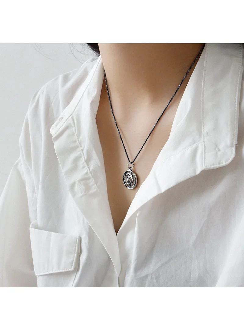 SHANICE, винтажное ожерелье с крученым крестом, Серебряное ювелирное ожерелье, 925 пробы Серебряное ожерелье, мужские ювелирные изделия, аксессуары