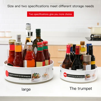 

Non-Slip Rotating Storage Tray Fruit Snack Dried Storage Plate Multifunctional Plastic Desktop Organizer For Kitchen Bathroom