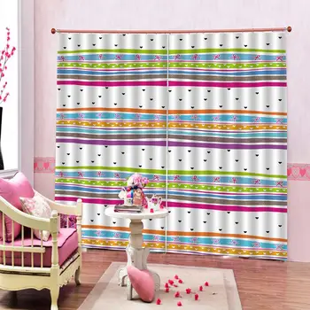 

Drapes Cortinas color stripe curtains 3d Curtains Blackout for Living Room Kids Bedroom Fabric