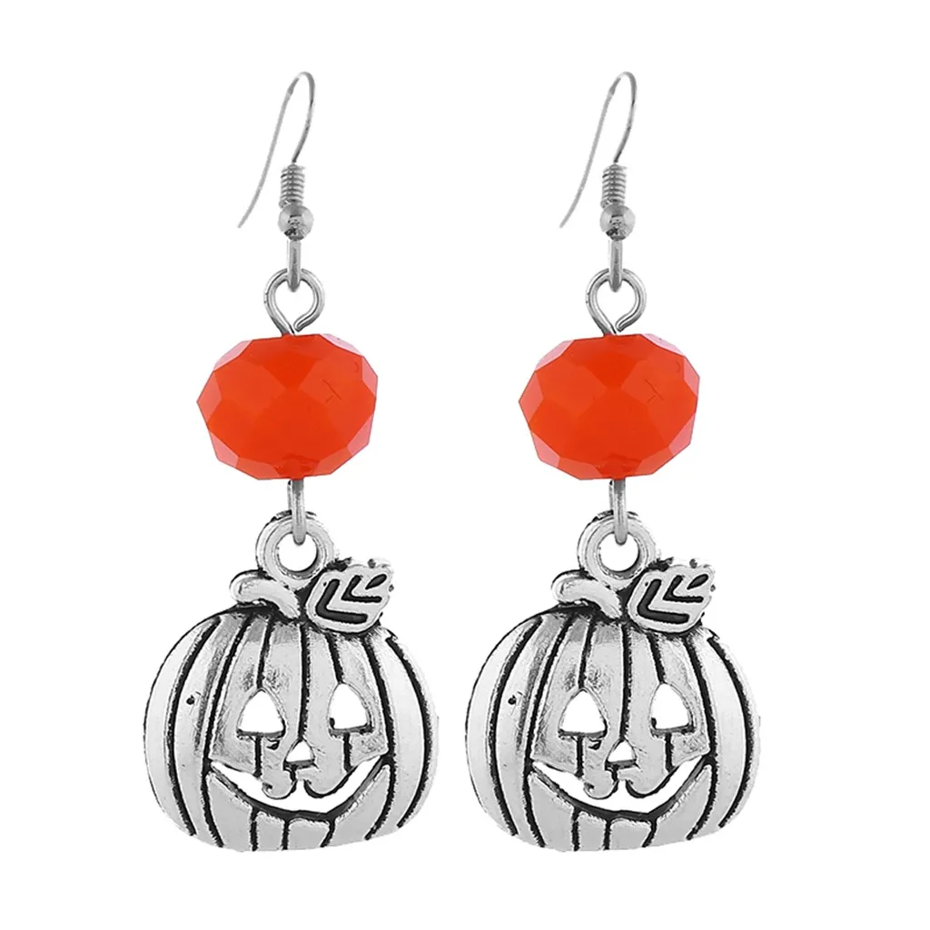 

New Design Halloween Creative Trend Personality Pumpkin Pattern Openwork Pendant Dangle Earrings Jewelry Gift Women Earrings