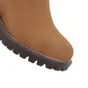 NEMAONE mujeres botas de Mujer Zapatos de invierno zapatos de piel de mujer botas para la nieve caliente Plaza de la moda de zapatos de tacón alto botas negro ► Foto 3/6