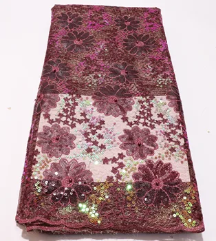 

beautiful African Organza Lace Fabric High Quality Nigerian Sequins Lace Fabric 5 Yards For Wedding