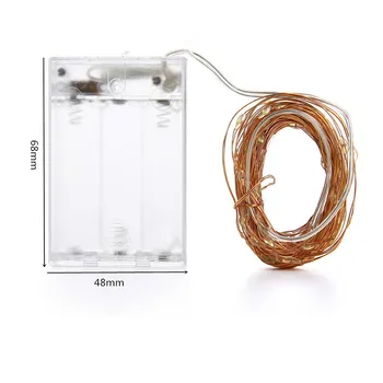 

10pieces Led copper light string Bobo ball battery box holiday decoration waterproof string inside hanukkah decoration