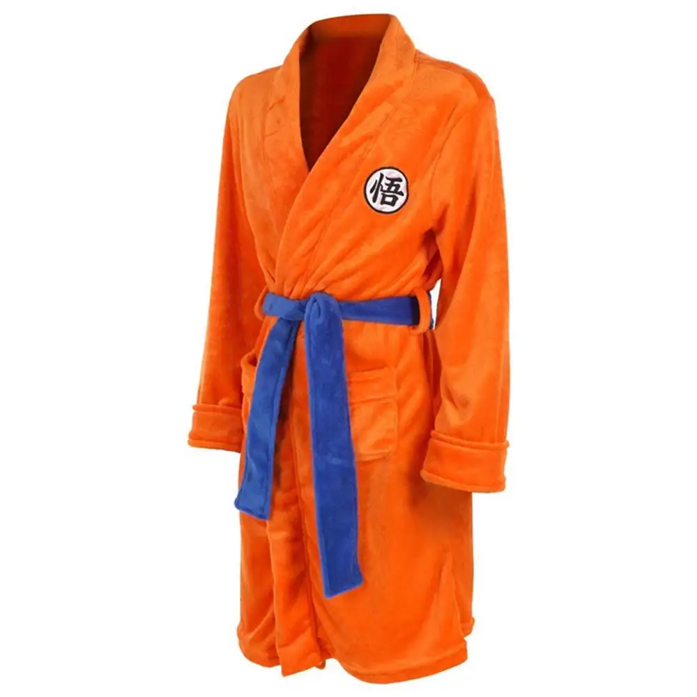Adult Kids Bathrobe Dragon Ball Cosplay Son Goku Costume Bath Robe Sleepwear Pattern Plush Robe Women