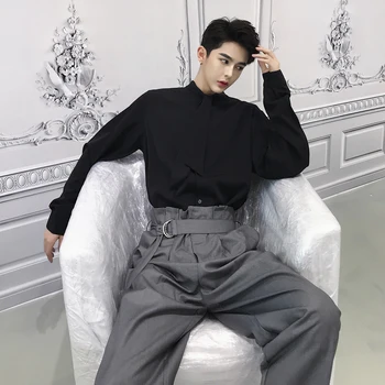 

Couple Clothing Men Women Shirts Long Sleeve Shirt Men Fashion Casual Bow Tie Collar Chiffon Long Sleeve Shirt Male B70