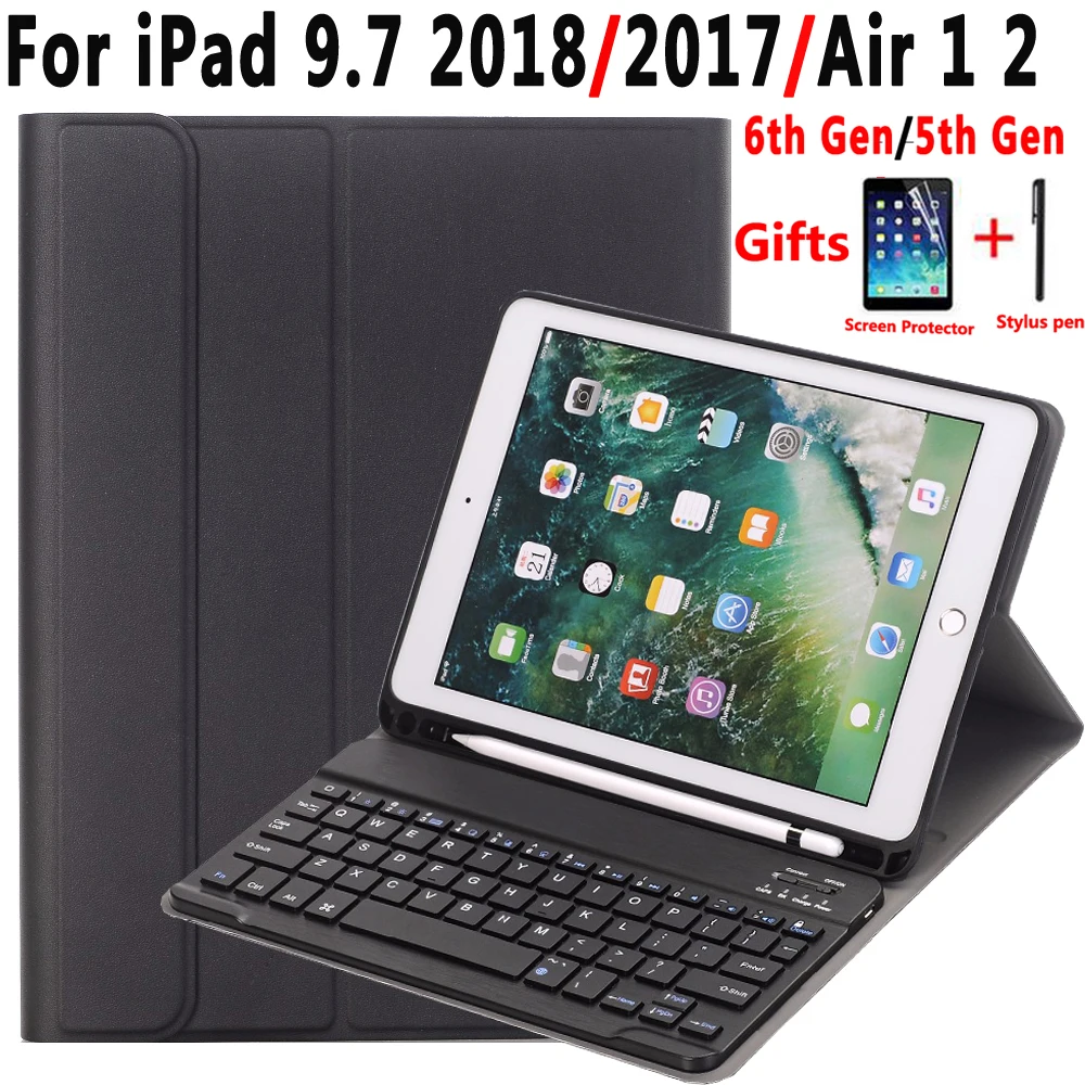 Чехол с клавиатурой для Apple iPad 9 7 2018 6 го поколения 5 2017 Air 1 2 Pro A1893 A1954 A1822 A1823 A1566|Чехлы