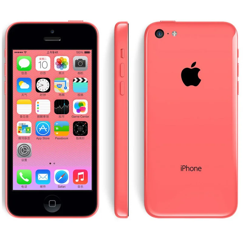 Мобильный телефон iPhone 5C двухъядерный " 8MP wifi gps 3g iPhone 5C разблокированный смартфон использованный мобильный телефон - Цвет: Pink