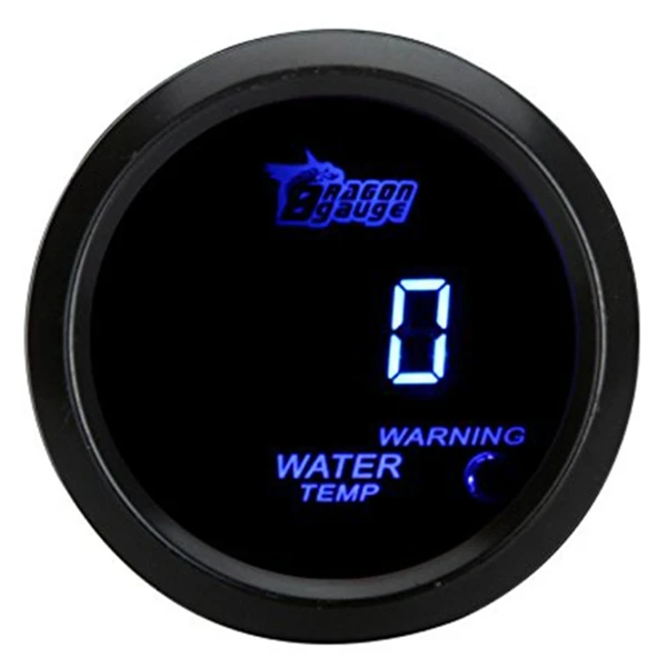 

52mm 2.0 inch LCD 40~120 Celsius Degree Auto Car Digital Water Temperature Meter Gauge with Warning Sensor Light - Black
